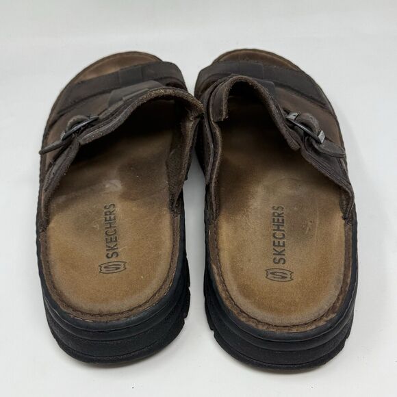 Skechers Jammers Platform Sandals Mens 13 Brown Leather Chunky Sole Vintage Y2K - Picture 11 of 16